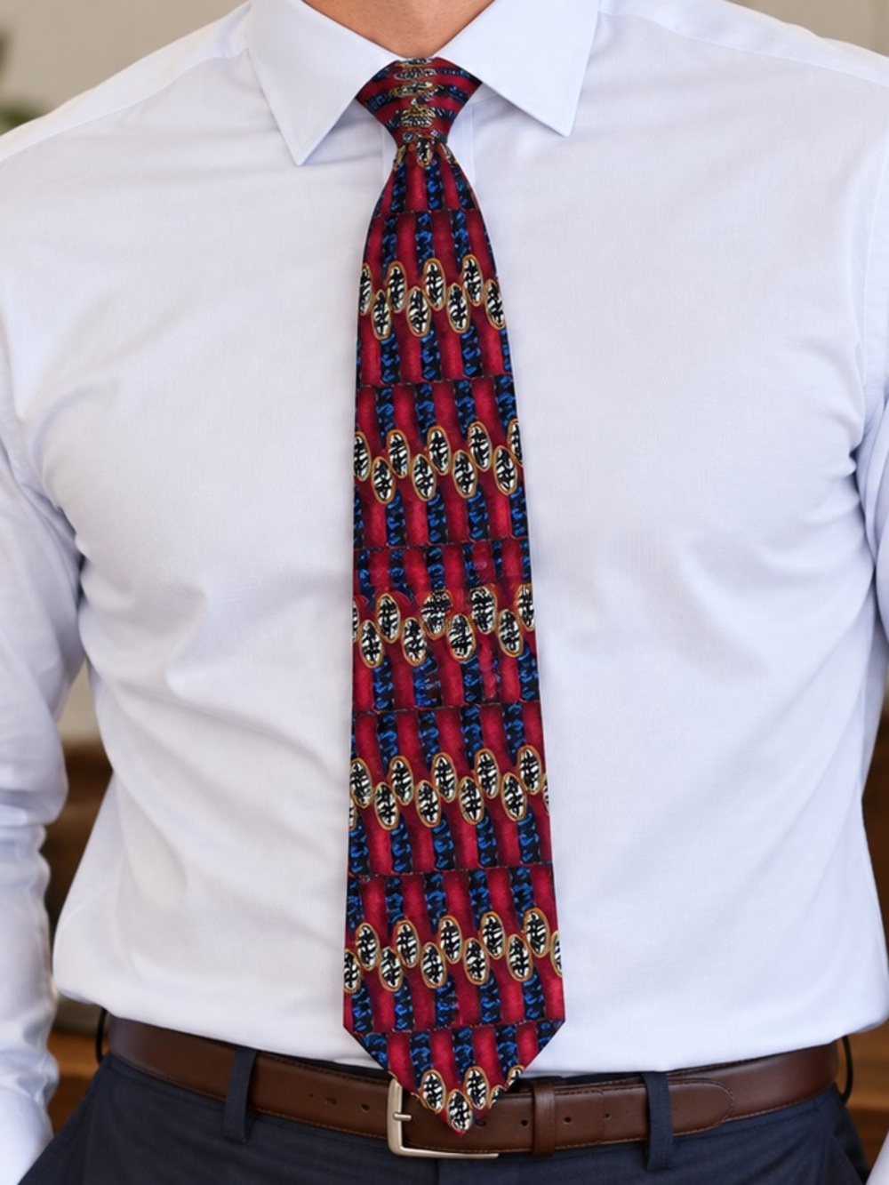 Mark Shale J.Z. Richards Men’s 100% Silk Geometric Tie Made in USA